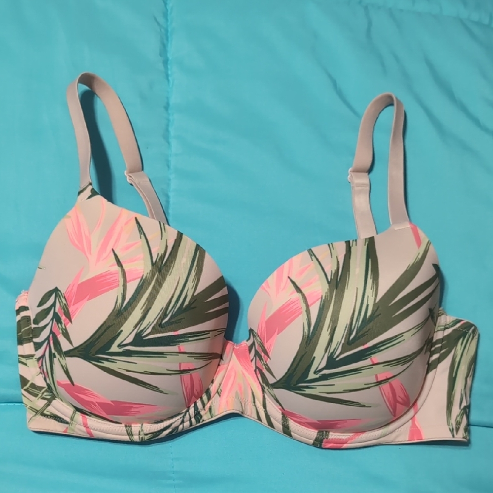 Victoria's Secret Pink and Green Tropical Bra